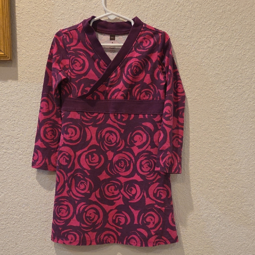 Tea Collection Pink and Purple Swirl Dress
